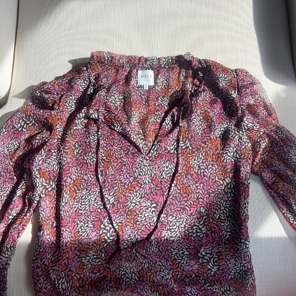 MISA Women's Red Siena Long Sleeve Autumn Leave Top Size small - Picture 2 of 6